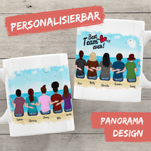 Laden Sie das Bild in den Galerie-Viewer, Personalisierte Tasse Panorama 6 bis 10 Freundinnen