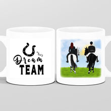 Laden Sie das Bild in den Galerie-Viewer, Pferdetasse Reiter Frau und Mann