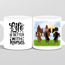 Laden Sie das Bild in den Galerie-Viewer, Pferdetasse Reiterinnen