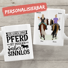 Laden Sie das Bild in den Galerie-Viewer, Personalisierte Tasse Reiterinnen Duo