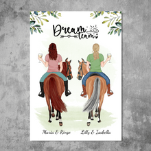 Laden Sie das Bild in den Galerie-Viewer, Reiterinnen Duo - Personalisiertes FineArt Poster
