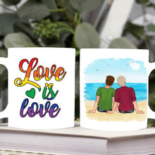 Laden Sie das Bild in den Galerie-Viewer, Personalisierte Tasse Paar Mann und Mann