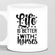 Laden Sie das Bild in den Galerie-Viewer, Personalisierte Pferdetasse Reiter mit Handpferd