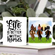 Laden Sie das Bild in den Galerie-Viewer, Pferdetasse Reiterinnen