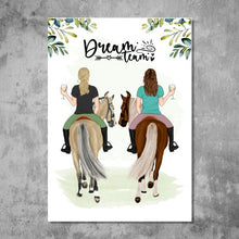 Laden Sie das Bild in den Galerie-Viewer, Reiterinnen Duo - Personalisiertes FineArt Poster