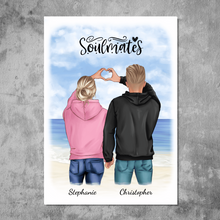 Laden Sie das Bild in den Galerie-Viewer, Liebespaar mit Herz - Personalisiertes FineArt Poster