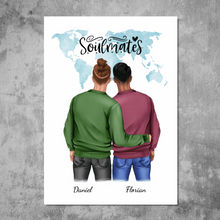 Laden Sie das Bild in den Galerie-Viewer, Männer Duo - Personalisiertes FineArt Poster