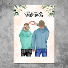 Laden Sie das Bild in den Galerie-Viewer, Liebespaar mit Herz - Personalisiertes FineArt Poster