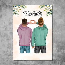 Laden Sie das Bild in den Galerie-Viewer, Männerpaar mit Herz - Personalisiertes FineArt Poster