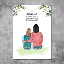 Laden Sie das Bild in den Galerie-Viewer, Mutter mit Tochter - Personalisiertes FineArt Poster