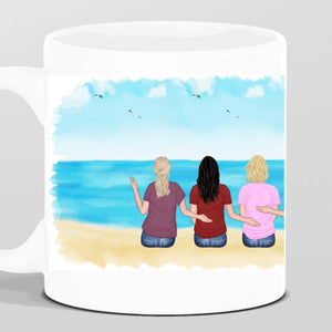 Personalisierte Tasse Panorama 6 bis 10 Freundinnen