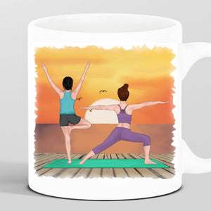 Personalisierbare Yoga Freundinnen Tasse