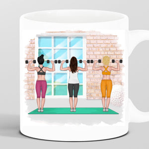 Personalisierbare Fitness Tasse Gym - 3 Freundinnen