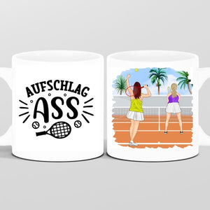 Personalisierte Tasse Tennis Aufschlag