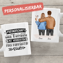 Laden Sie das Bild in den Galerie-Viewer, Beste Freunde Mann und Frau - Personalisierte Tasse
