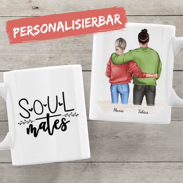 Paar Mann & Frau - Personalisierte Tasse