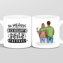 Laden Sie das Bild in den Galerie-Viewer, Beste Freunde Mann und Frau - Personalisierte Tasse
