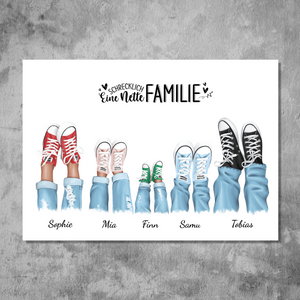 Sneaker Familie & Freunde - Personalisiertes FineArt Poster