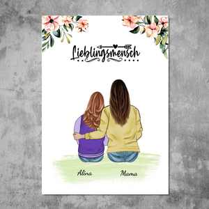 Mutter mit Tochter - Personalisiertes FineArt Poster