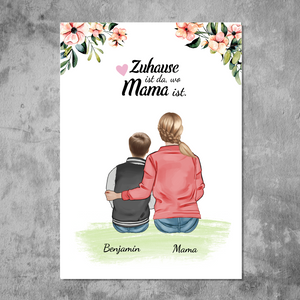 Mutter mit Sohn - Personalisiertes FineArt Poster