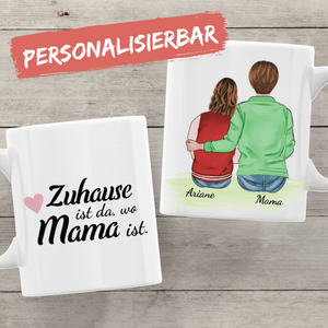 Mutter mit Tochter - Personalisierte Tasse