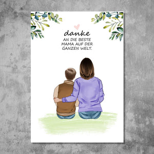 Mutter mit Sohn - Personalisiertes FineArt Poster