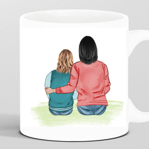 Mutter mit Tochter - Personalisierte Tasse