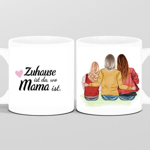 Mutter mit zwei Töchtern - Personalisierte Tasse