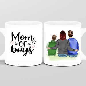 Mutter mit zwei Söhnen - Personalisierte Tasse